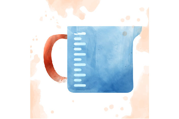 A Measuring Cup Watercolor Design for Kitchen and Craft Brands