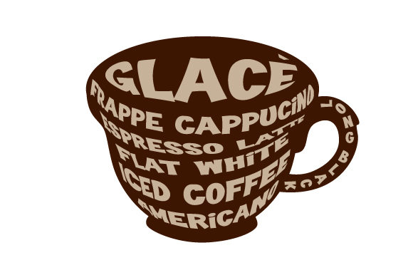 Crafting a Brand Story with Coffee Cup Word Art