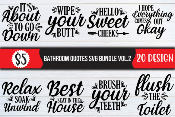 Putting Bathroom Quotes SVG Bundle Vol.2 to the Stitch Test