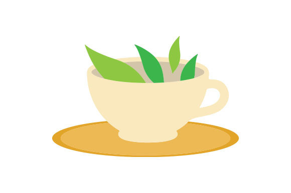 Tea Leaves in a Tea Cup Design for Crafts and Food Businesses